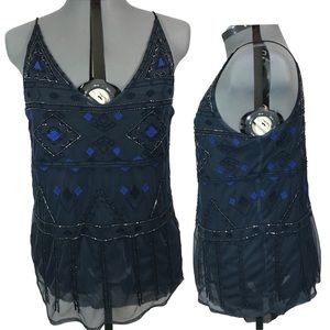 Lucky Brand beaded embroidered tank
